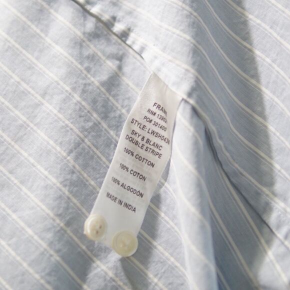 Frame Shirt XS Women Sky Color Stripe Cotton Blouse Nordstrom Exclusive - Picture 5 of 6